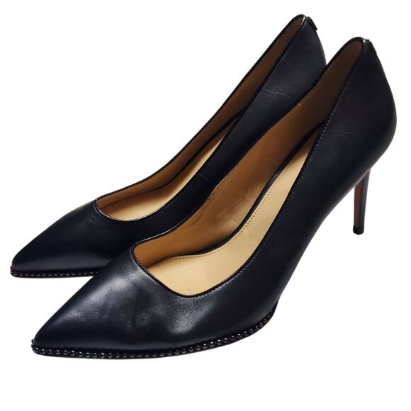 Coach Waverly Leather Pumps w/ Bead Chain Accents - Women's Size 10 - Picture 1 of 10